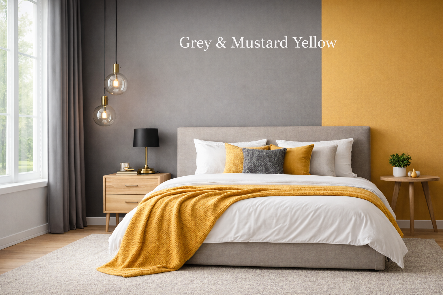 grey & mustard yellow colour combination