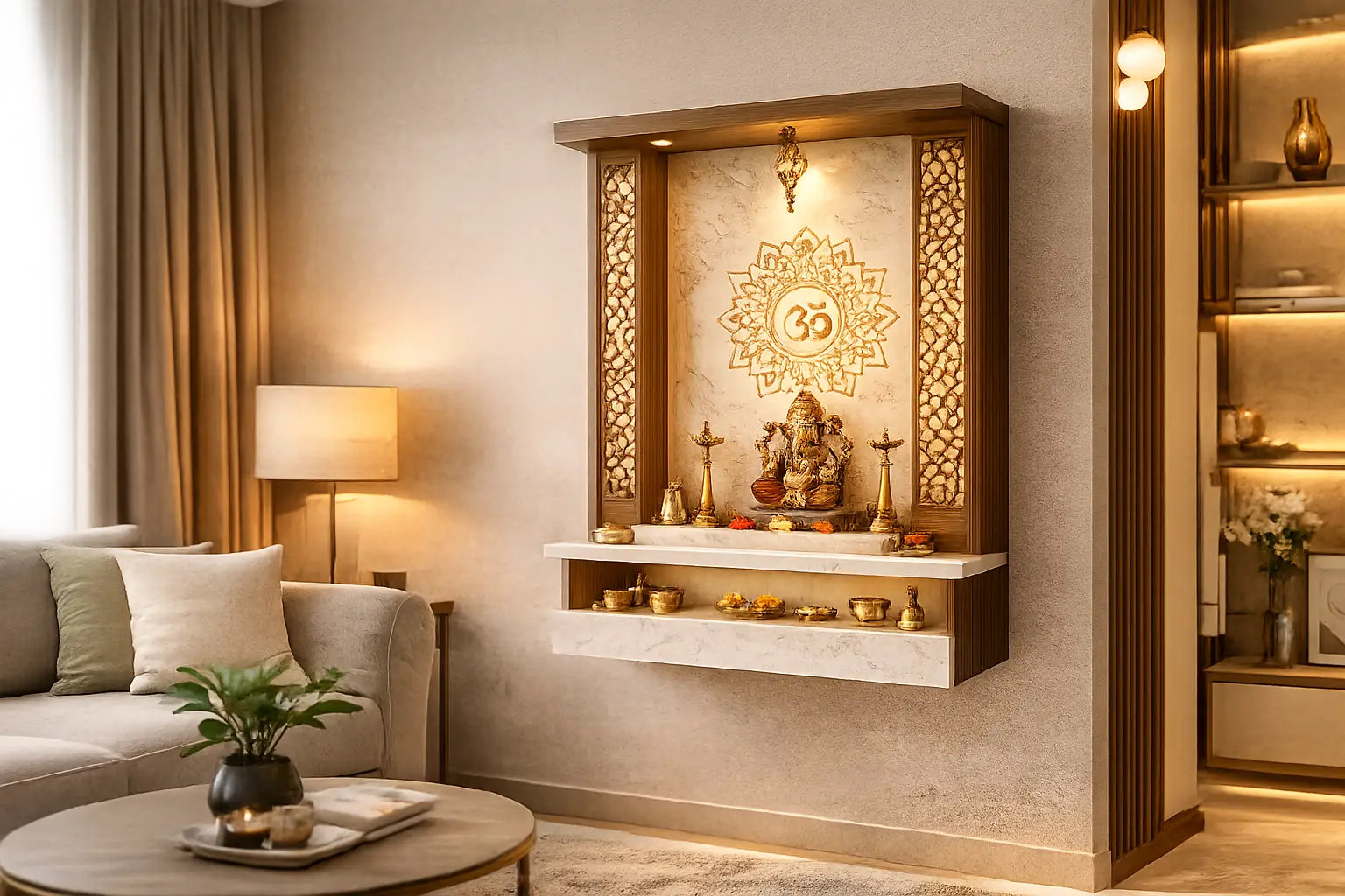 Wall-Mounted Pooja Unit Design