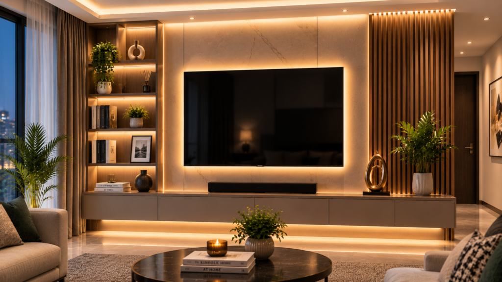 Backlit TV Units with LED Ambient Lighting