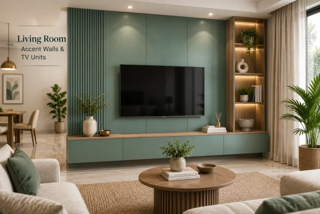 Living Room Accent Walls and TV Units