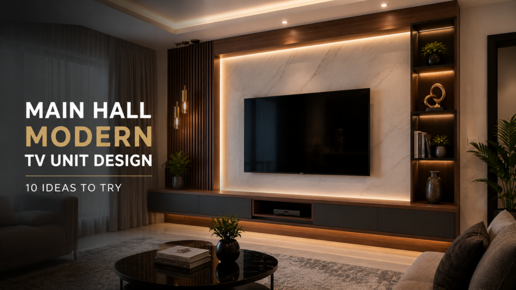 Main Hall Modern TV Unit Design